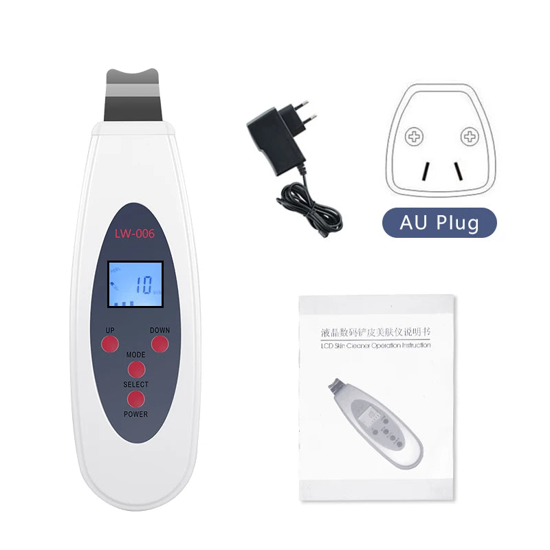 Ultrasonic Skin Scrubber Facial Deep Cleansing Machine To Remove Acne Exfoliating Blackheads Facial Massage and Lifting LW006