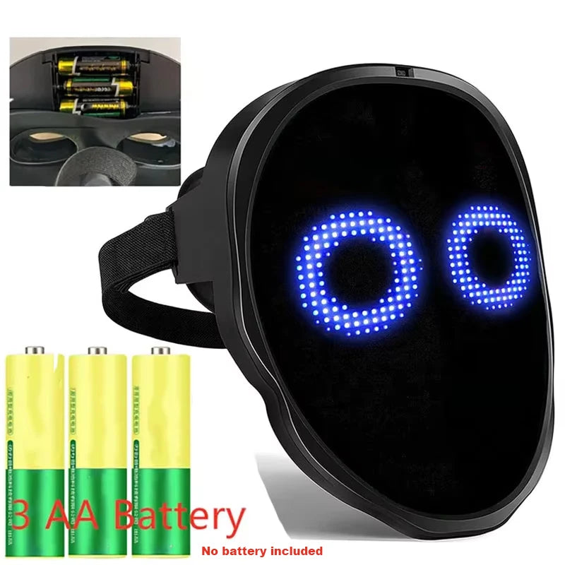Party LED Light up Mask Gesture Sensing LED Masks Programmable App Control Face Transforming Mask for Halloween Christmas