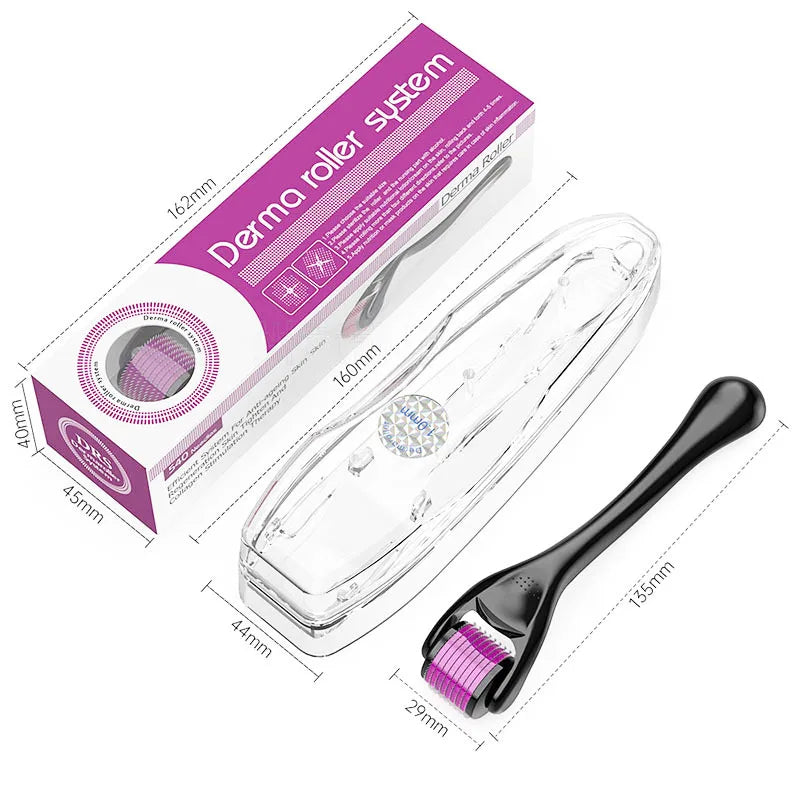 540 Derma Roller for Hair and Beard Growth 0.2/0.25/0.3mm Microneedle Anti Acne Face Skin Care Tool Dermaroller Face Roller