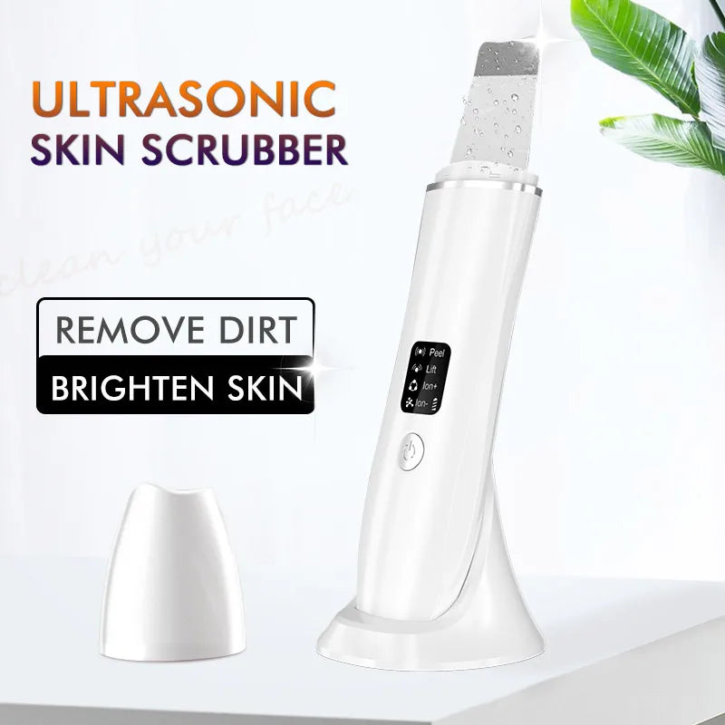 Ultrasonic Skin Scrubber Electric Facial Cleansing Pore Deep Cleanser Acne Blackhead Remover Peeling Shovel Beauty Machine