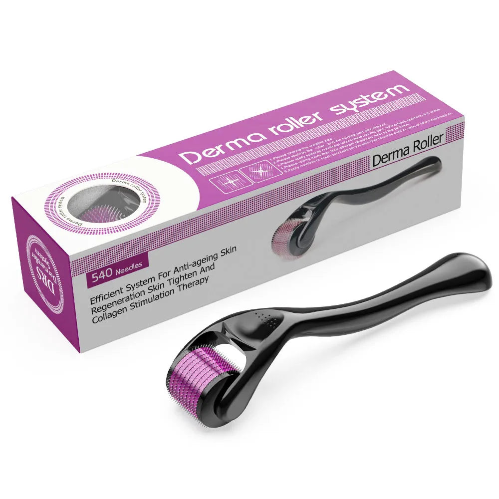 540 Derma Roller for Hair and Beard Growth 0.2/0.25/0.3mm Microneedle Anti Acne Face Skin Care Tool Dermaroller Face Roller