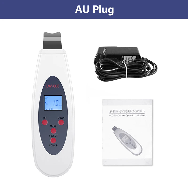 Ultrasonic Skin Scrubber Deep Face Cleaning Machine RemoveFacial Massager Ultrasound Peeling Clean Tone Lift LW006