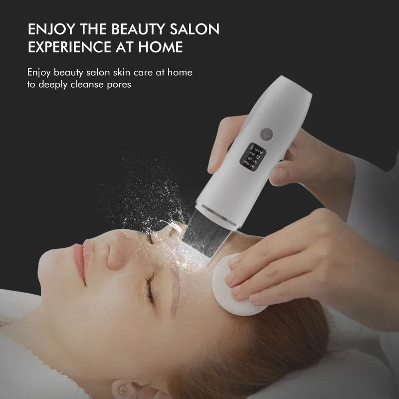 Ultrasonic Skin Scrubber Electric Facial Cleansing Pore Deep Cleanser Acne Blackhead Remover Peeling Shovel Beauty Machine