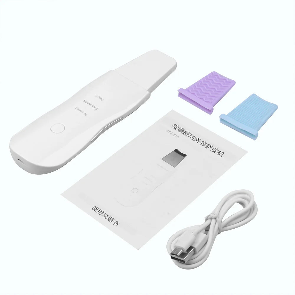 Ultrasonic Skin Scrubber Face Spatula Blackhead Remover Shovel Clean Scrubber Vibration Facial lifting Facial Iifting Skin Care